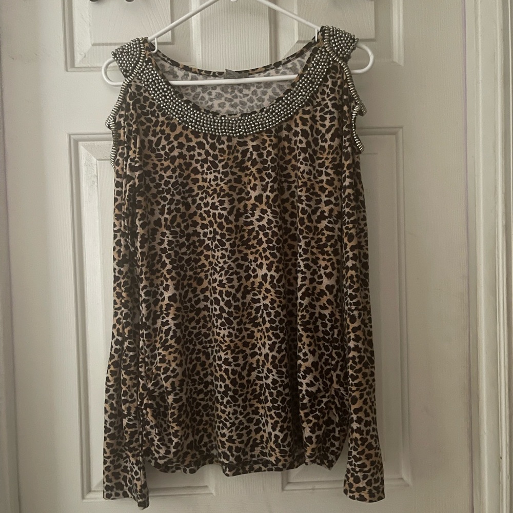 C. Oliver Cheetah Blouse